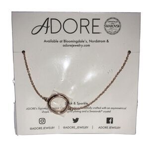 Adore Swarovski Organic Circle Bracelet Rose Gold NEW Stack and Sparkle